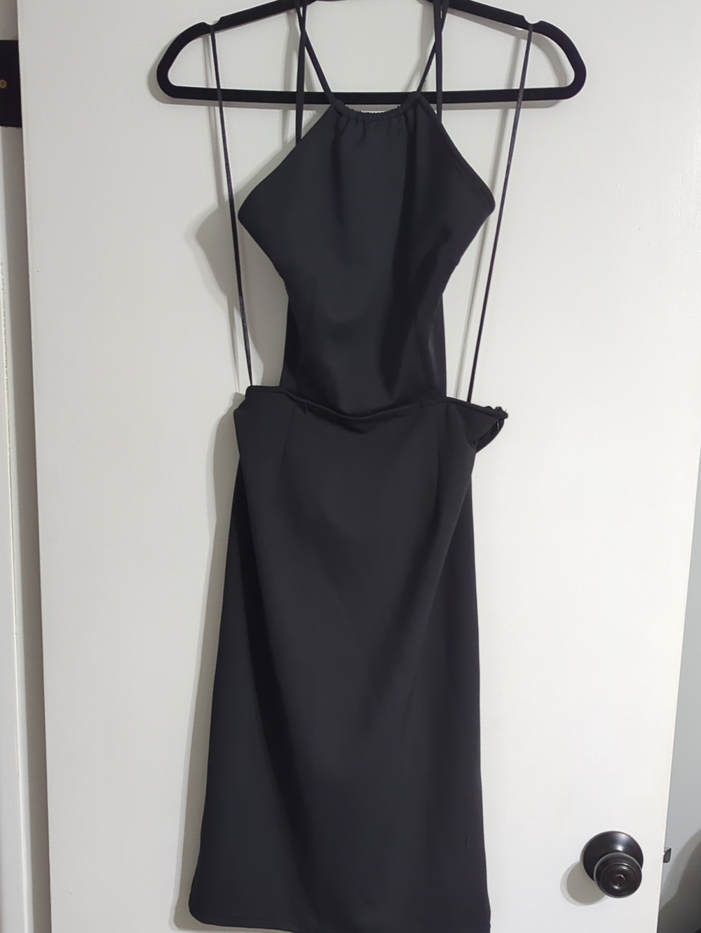 Missguided Black Backless Strappy Midi Dress